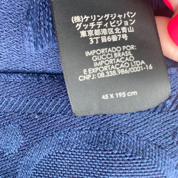 Navy Gucci GG scarf - Picture 3 of 4